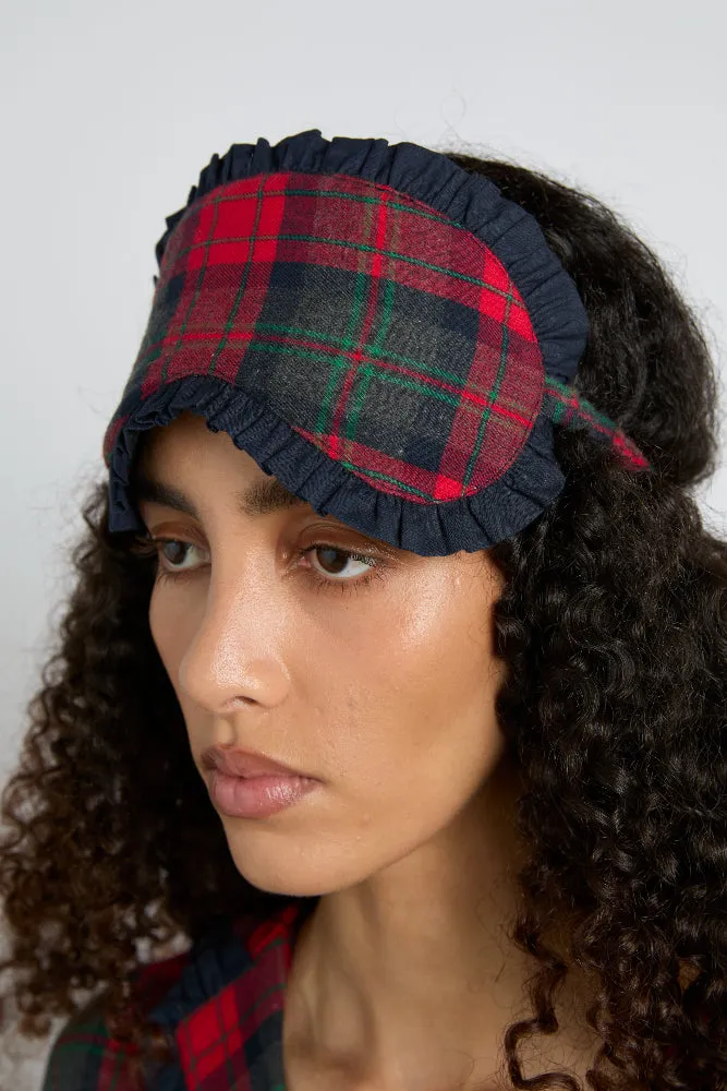 damson pj eye mask - red tartan sold by Damson Madder