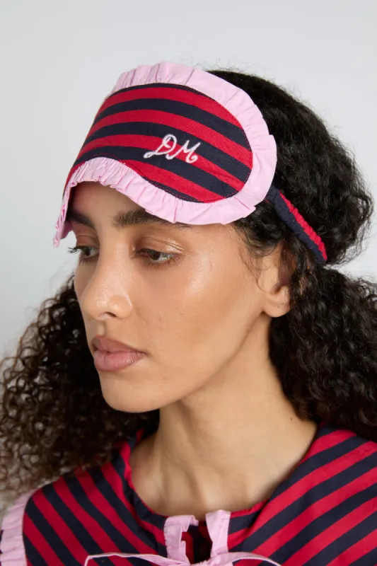 damson pj eye mask - red/navy stripe sold by Damson Madder