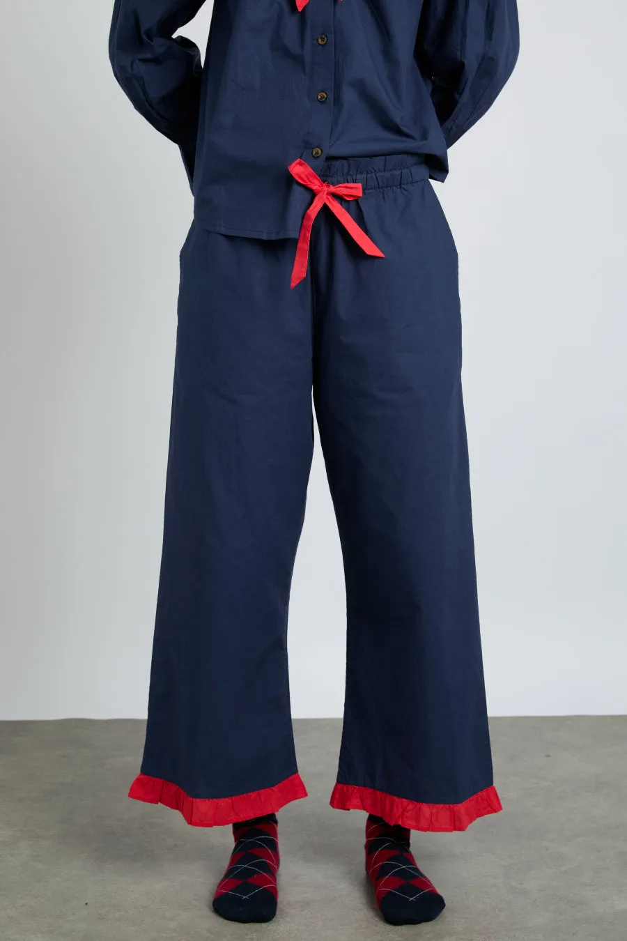 maria pj set- navy/red sold by Damson Madder product image thumbnail 3