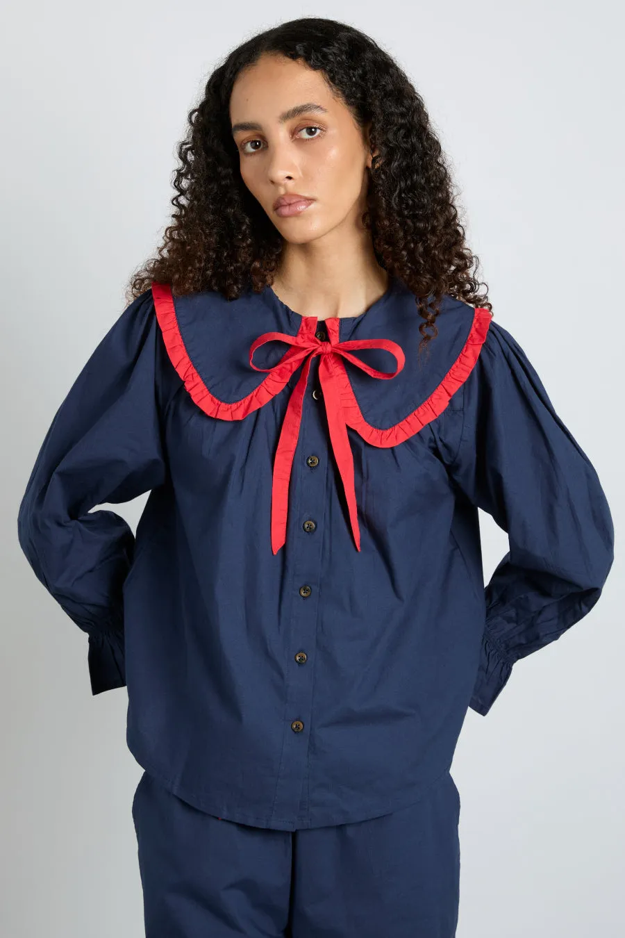 maria pj set- navy/red sold by Damson Madder product image thumbnail 2