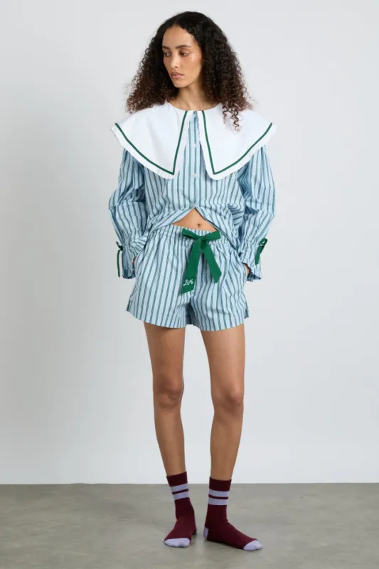 krissy boxer - blue stripe made by Damson Madder