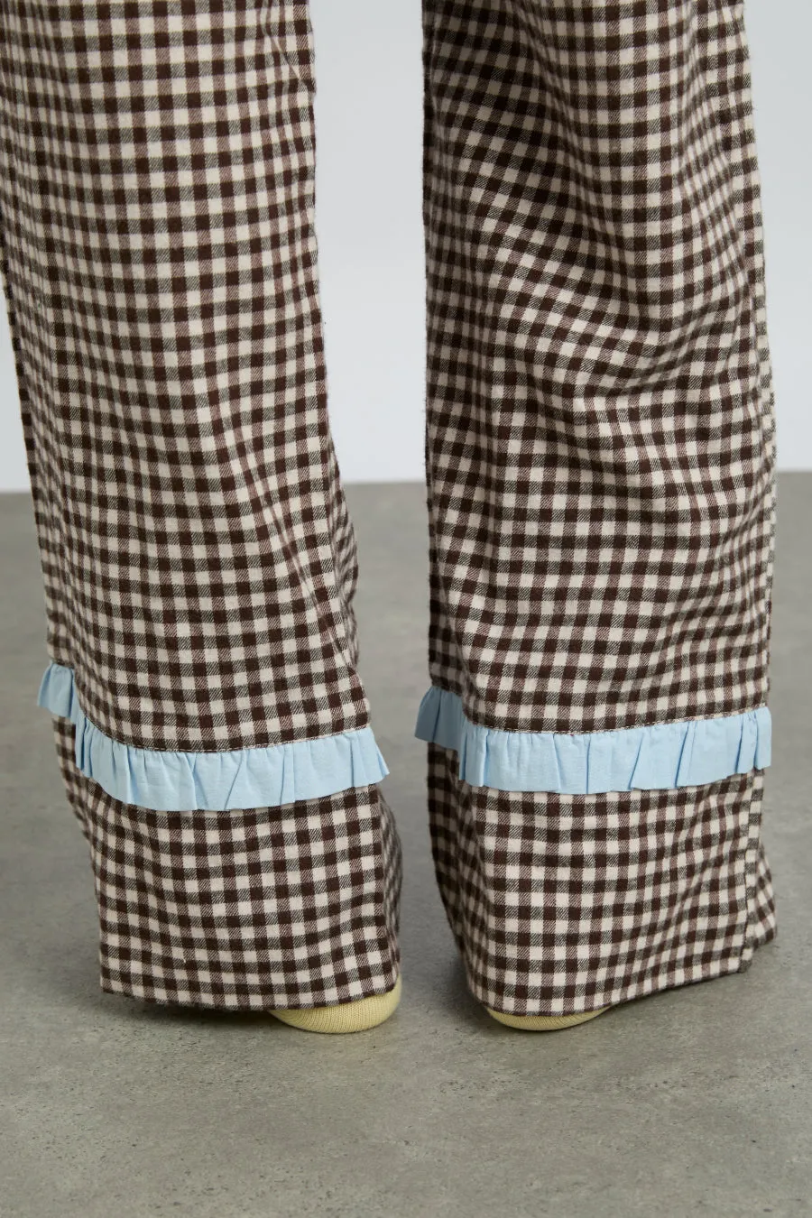 antonia pj set- brown gingham sold by Damson Madder product image thumbnail 5