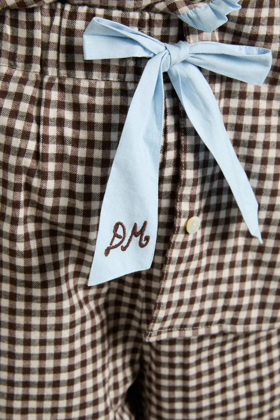 antonia pj set- brown gingham sold by Damson Madder product image thumbnail 4