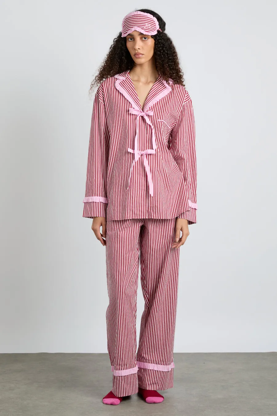 antonella pj set- red stripe sold by Damson Madder