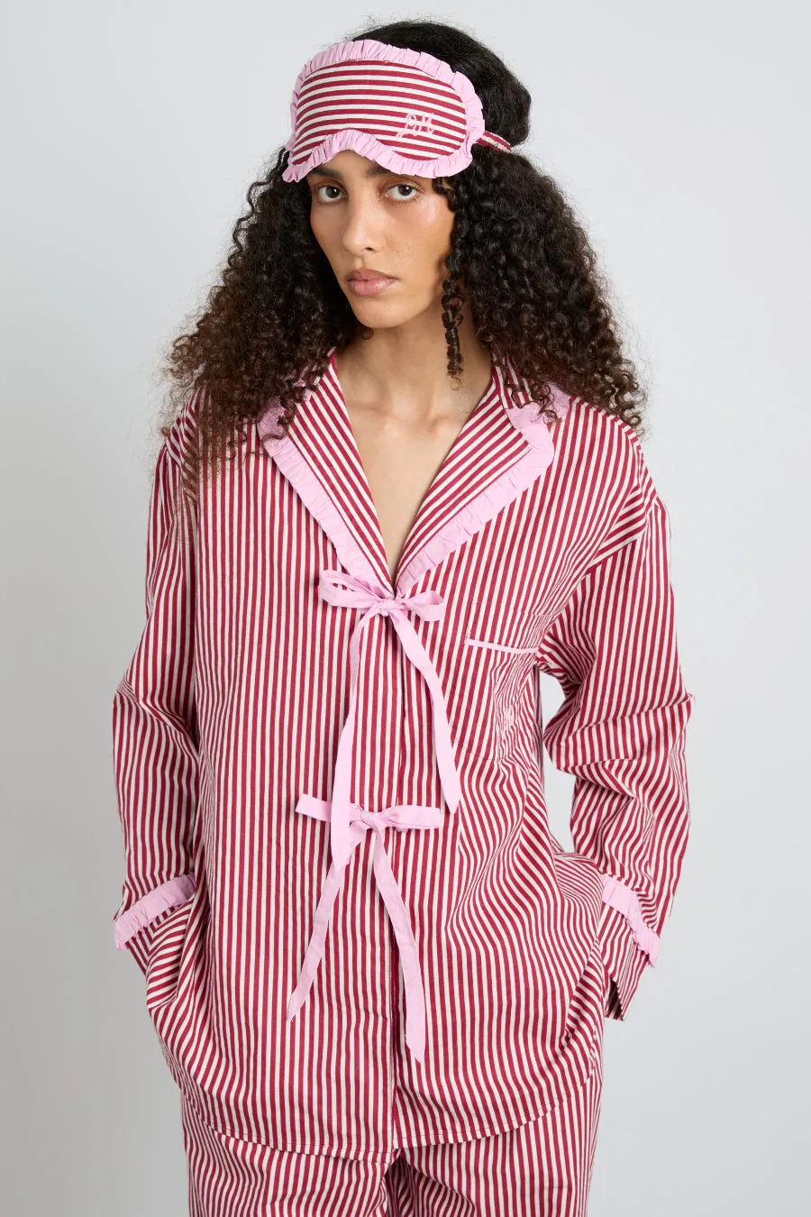antonella pj set- red stripe sold by Damson Madder product image thumbnail 2