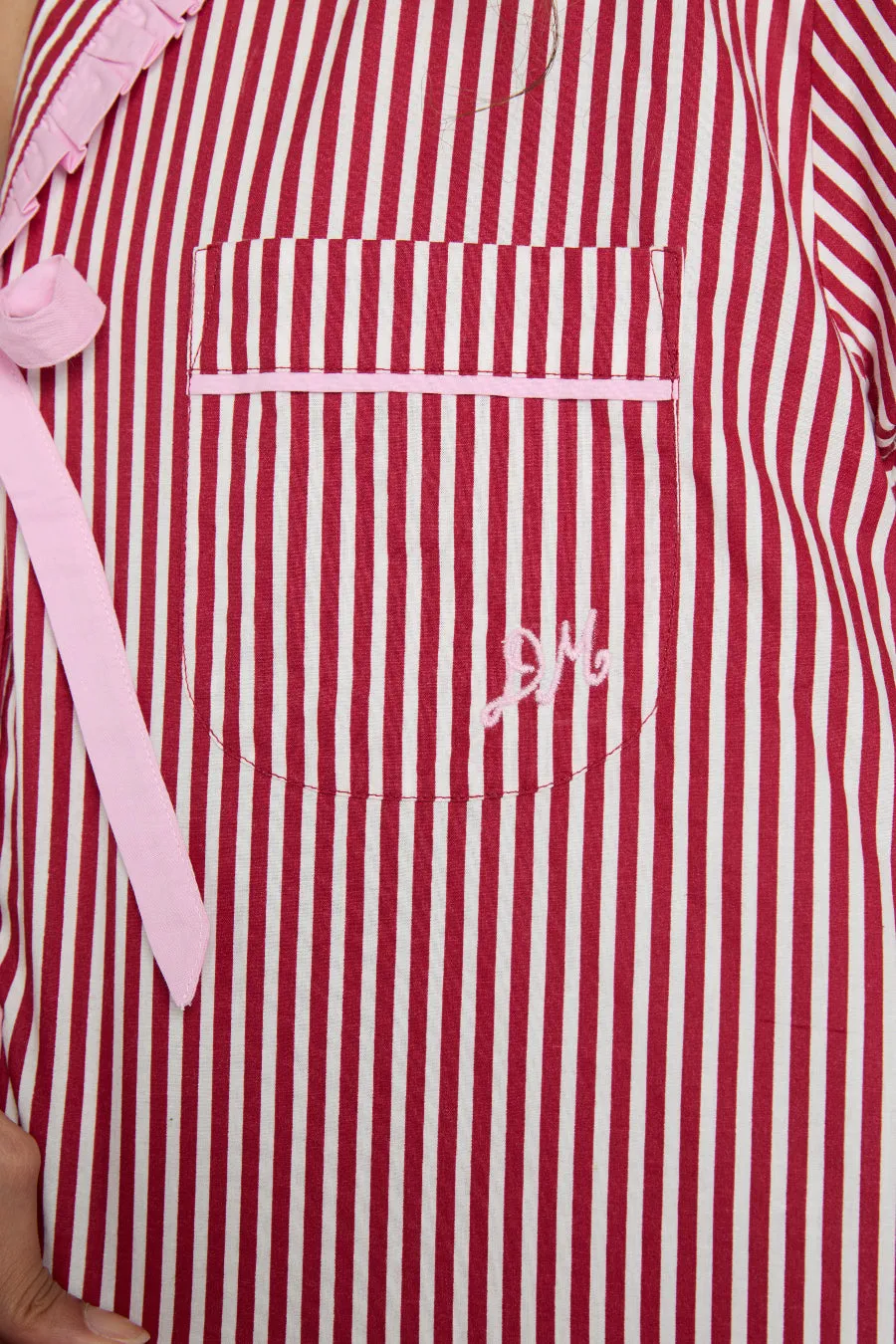 antonella pj set- red stripe sold by Damson Madder product image thumbnail 4