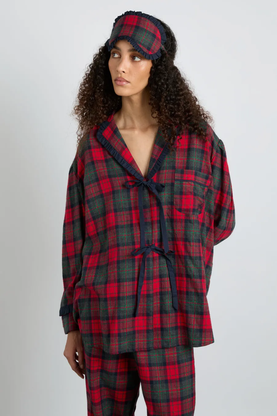 antonella pj set- red tartan sold by Damson Madder product image thumbnail 3