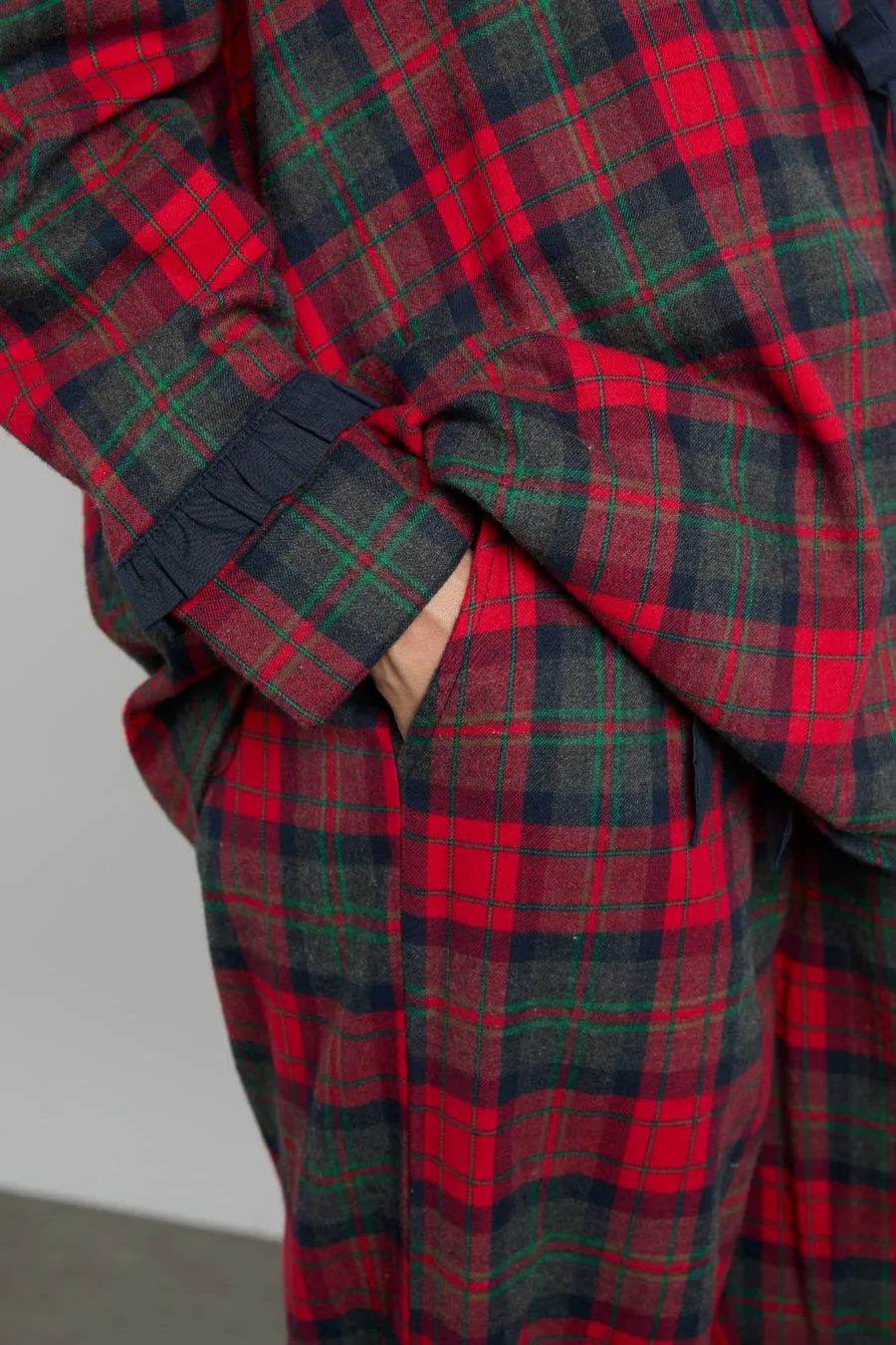 antonella pj set- red tartan sold by Damson Madder product image thumbnail 5