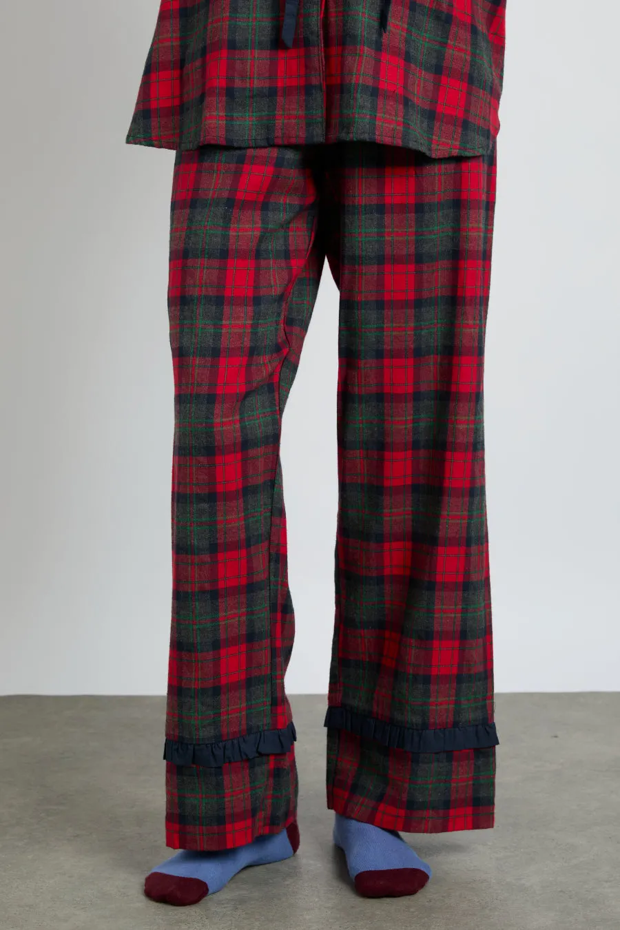 antonella pj set- red tartan sold by Damson Madder product image thumbnail 4