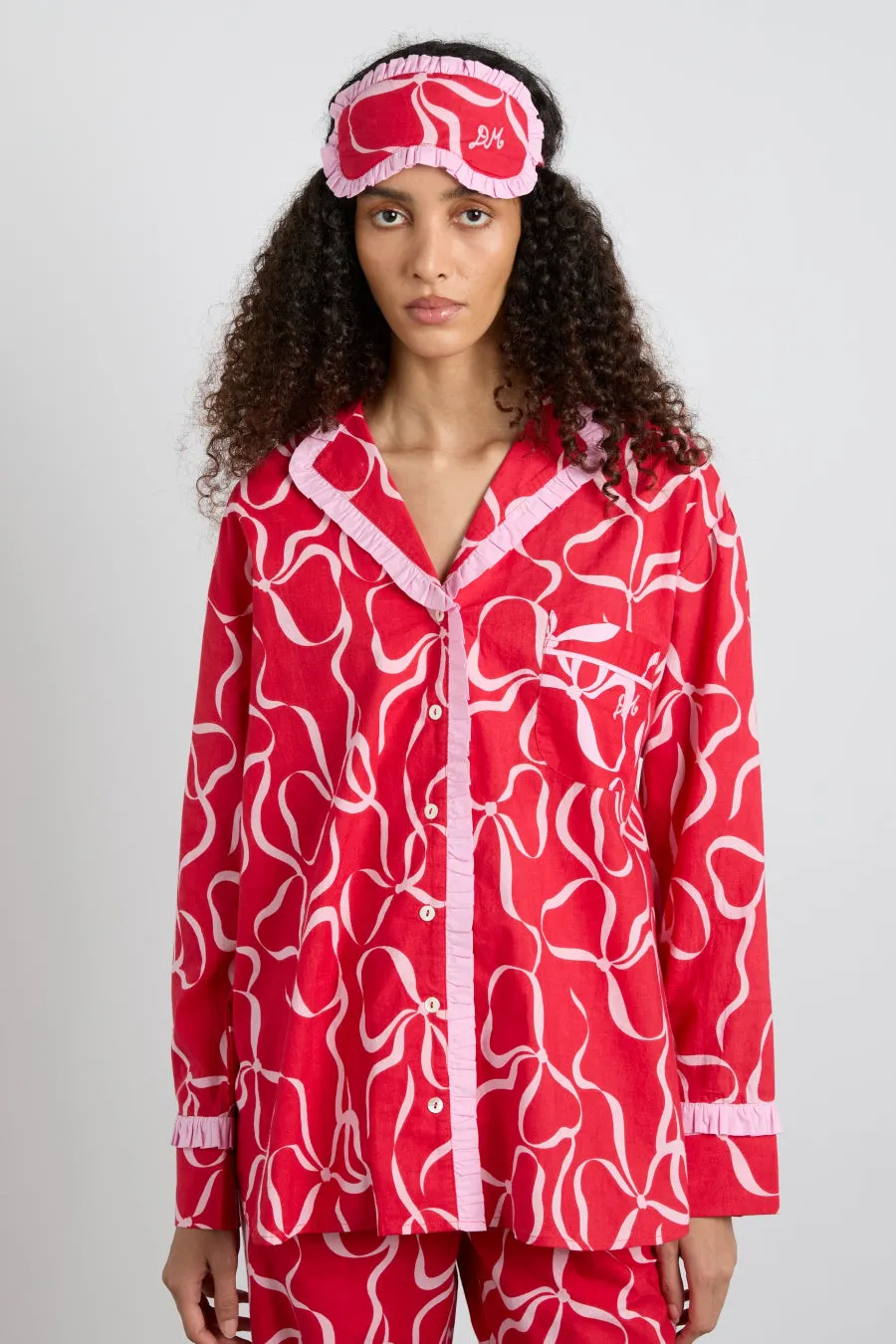 antonia pj set- red bows sold by Damson Madder product image thumbnail 2