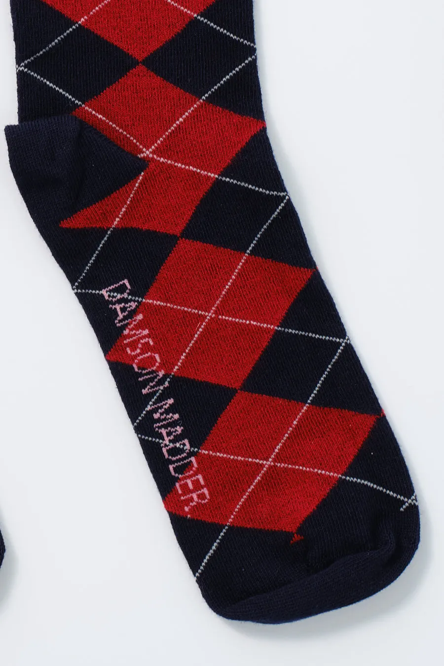 knee length socks - navy argyle sold by Damson Madder product image thumbnail 3