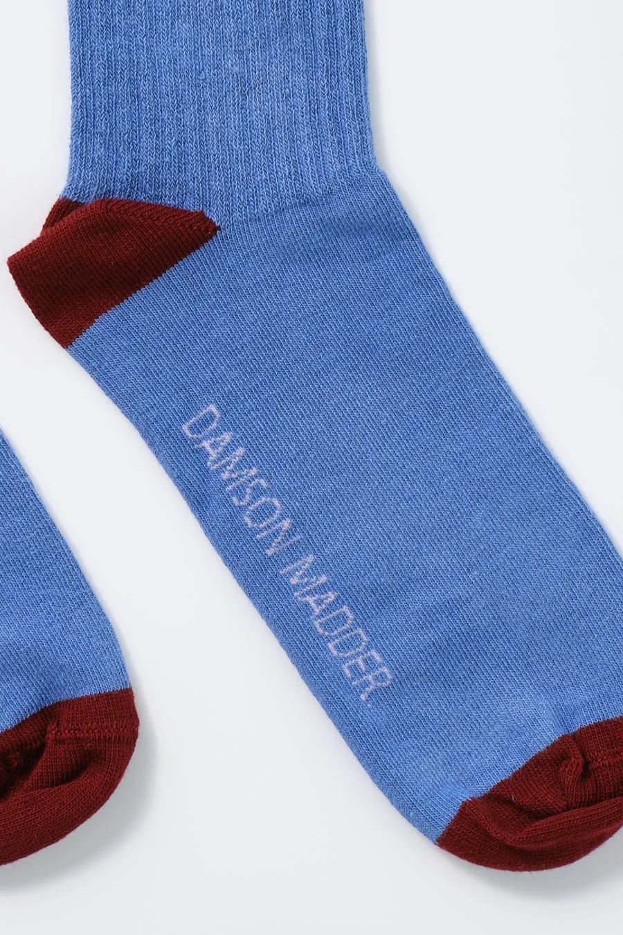 calf length socks - blue & burgundy stripe sold by Damson Madder product image thumbnail 3