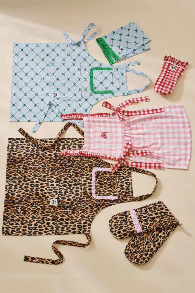 valerie apron - green & blue bow sold by Damson Madder product image thumbnail 2