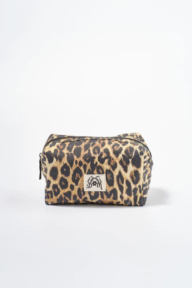 make up bag - leopard sold by Damson Madder