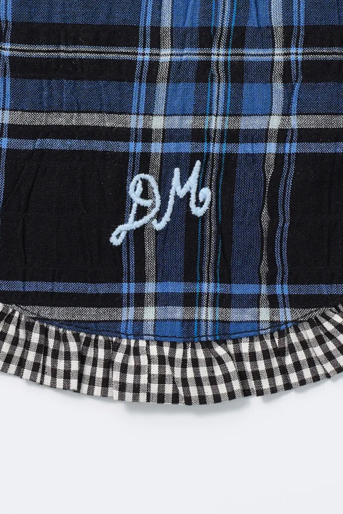 novelty dog collar - blue check sold by Damson Madder product image thumbnail 2