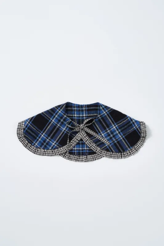 novelty dog collar - blue check sold by Damson Madder