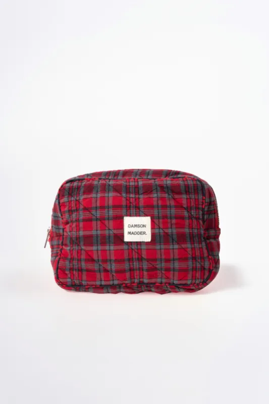 make up bag - red check sold by Damson Madder