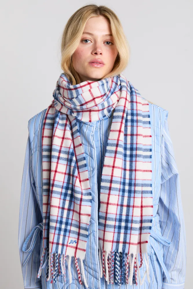 wool scarf- check tartan sold by Damson Madder product image thumbnail 3