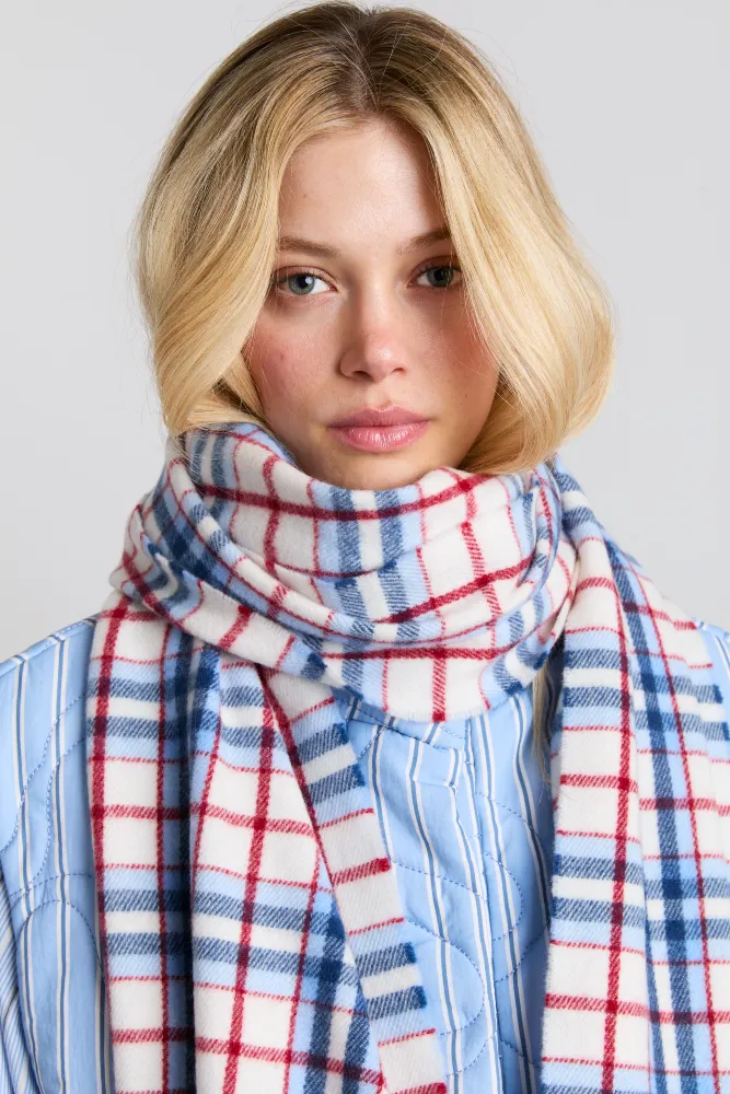wool scarf- check tartan sold by Damson Madder product image thumbnail 2