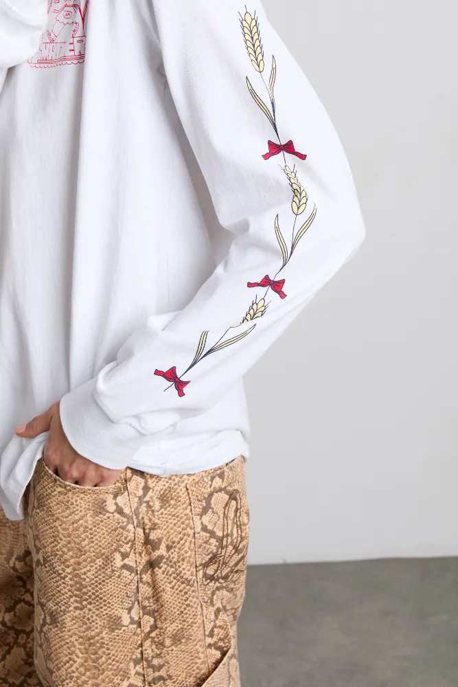 fresh bread long sleeve tee - white sold by Damson Madder product image thumbnail 5
