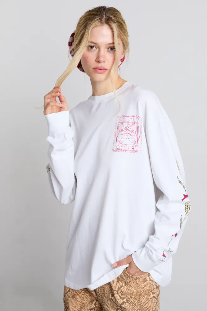 fresh bread long sleeve tee - white sold by Damson Madder product image thumbnail 2