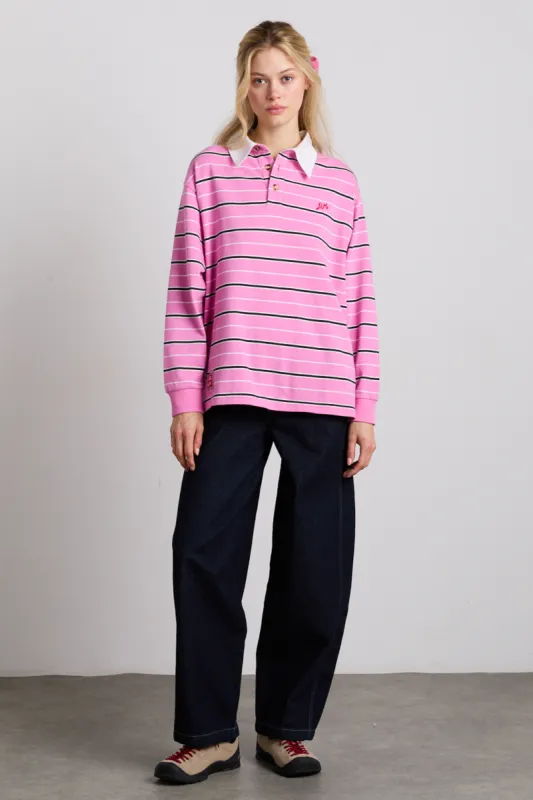 remie rugby shirt - pink stripe made by Damson Madder