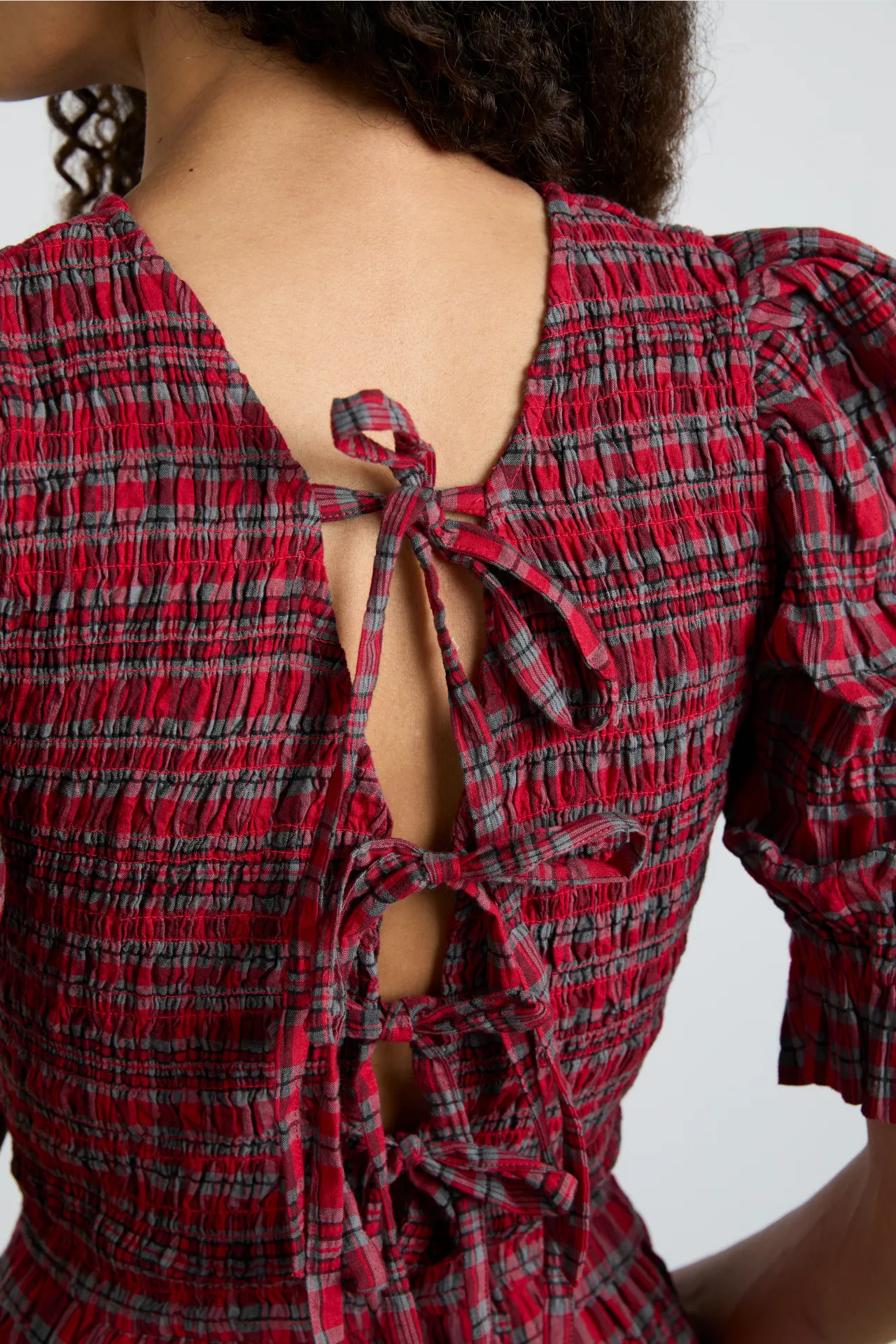 bluebelle blouse - red check sold by Damson Madder product image thumbnail 3