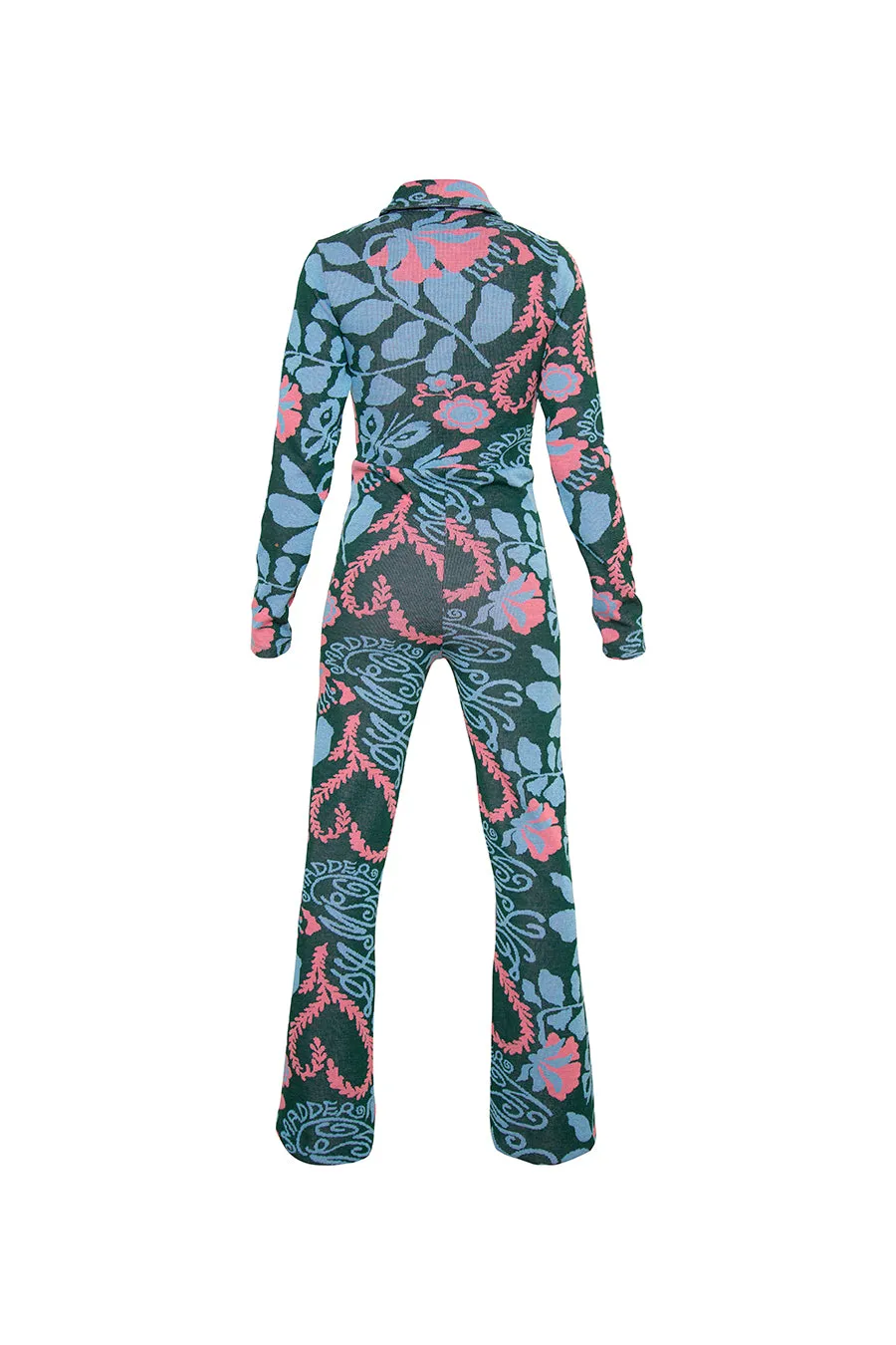 claudia floral jacquard rib jumpsuit sold by Damson Madder product image thumbnail 5