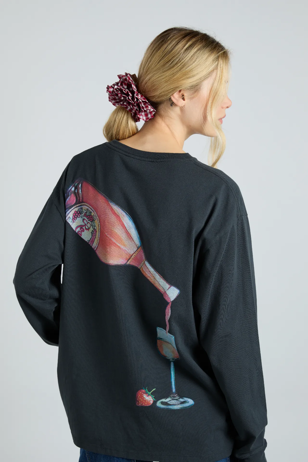 garter scrunchie in red check sold by Damson Madder product image thumbnail 3