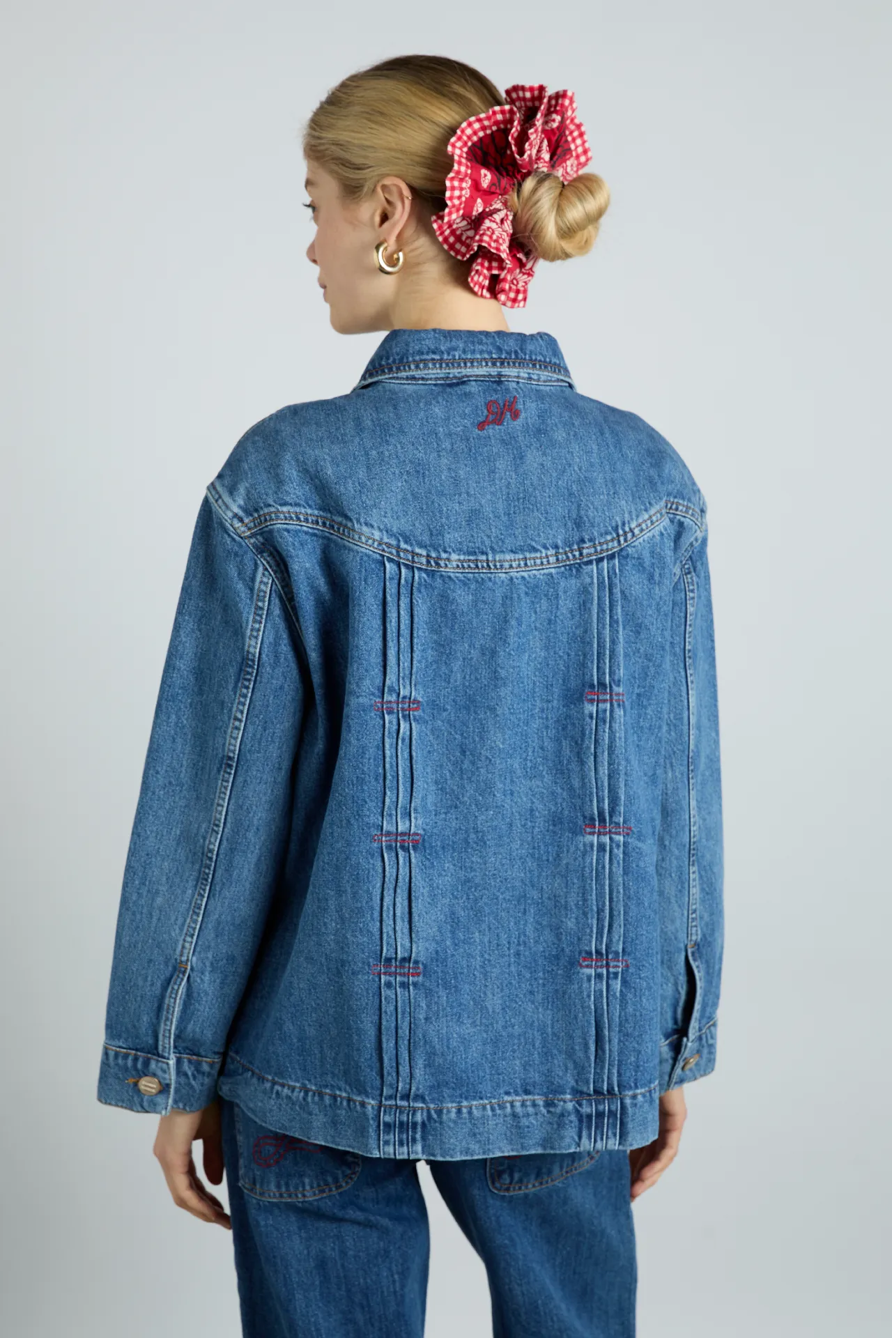 red bandana print scrunchie sold by Damson Madder product image thumbnail 2