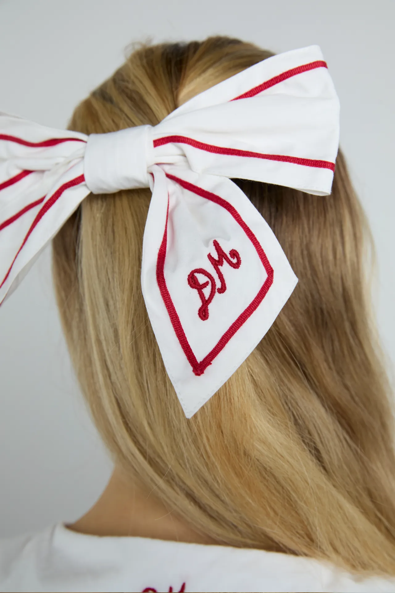 sailor bow clip - white with red piping sold by Damson Madder product image thumbnail 3