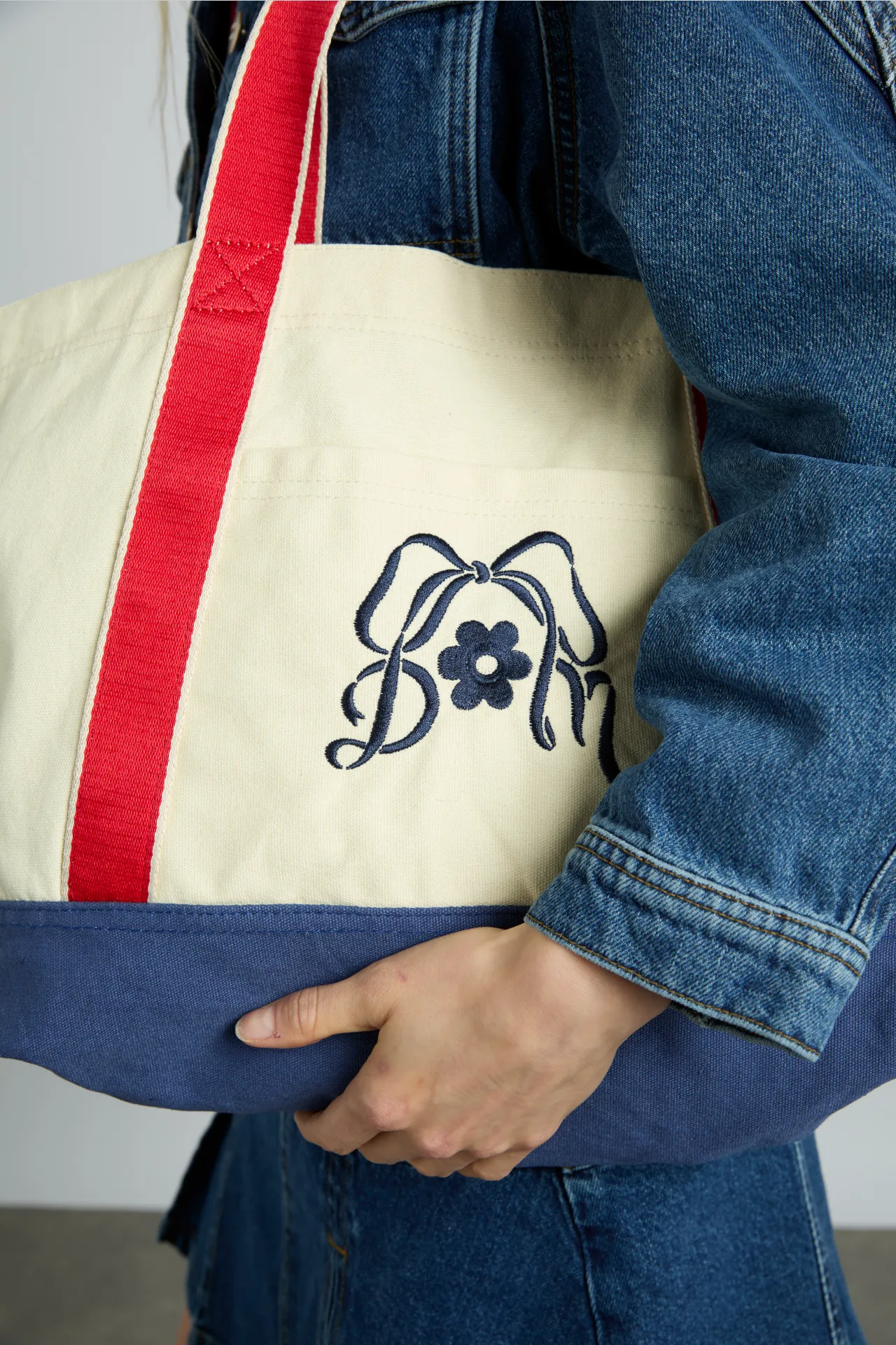 canvas tote bag with embroidery sold by Damson Madder product image thumbnail 2