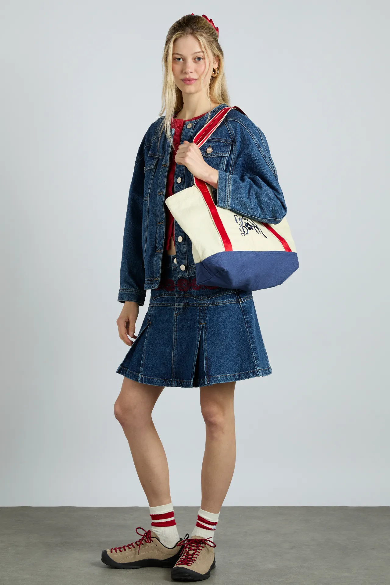 canvas tote bag with embroidery sold by Damson Madder product image thumbnail 3