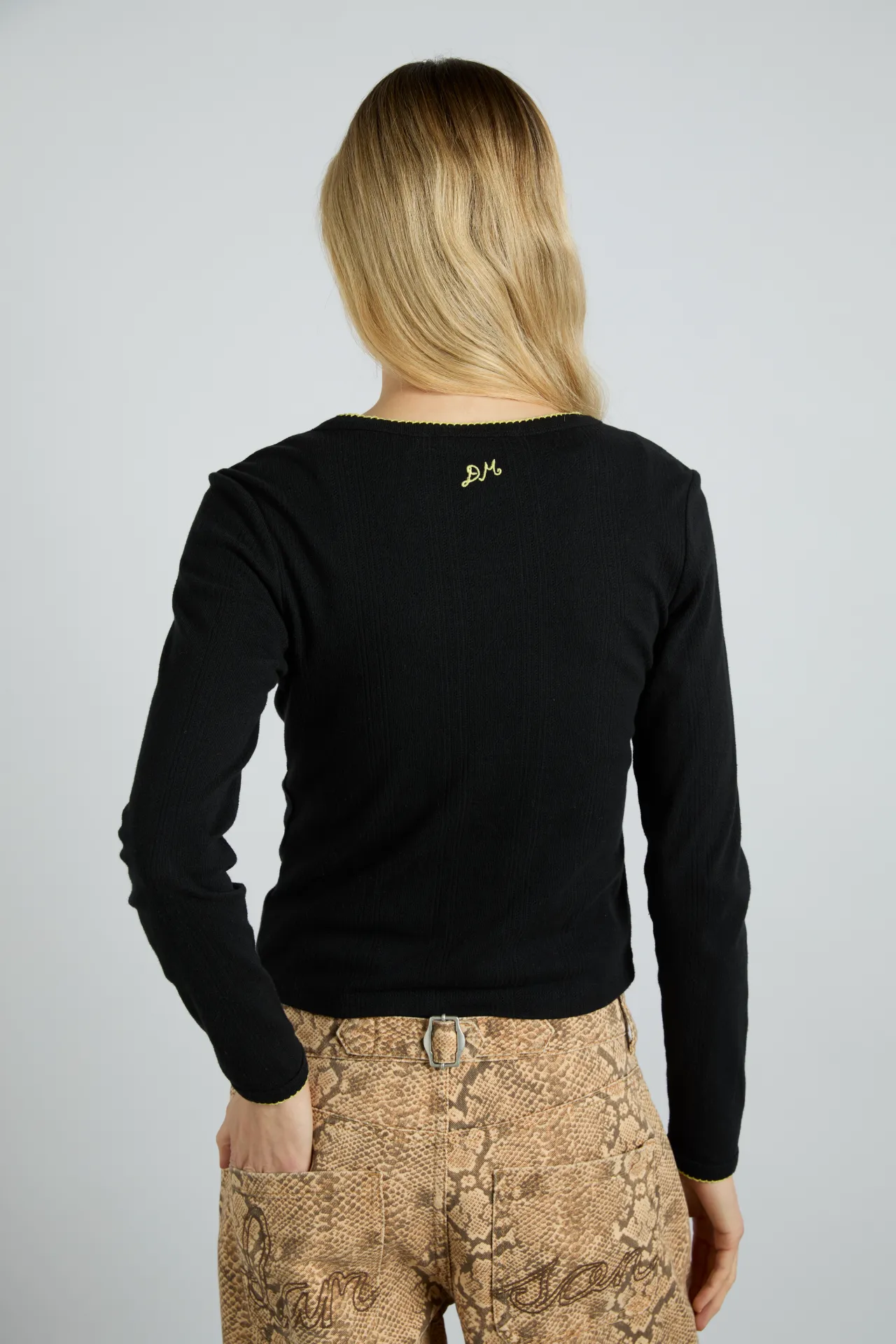 sybil pointelle cardi - black sold by Damson Madder product image thumbnail 3