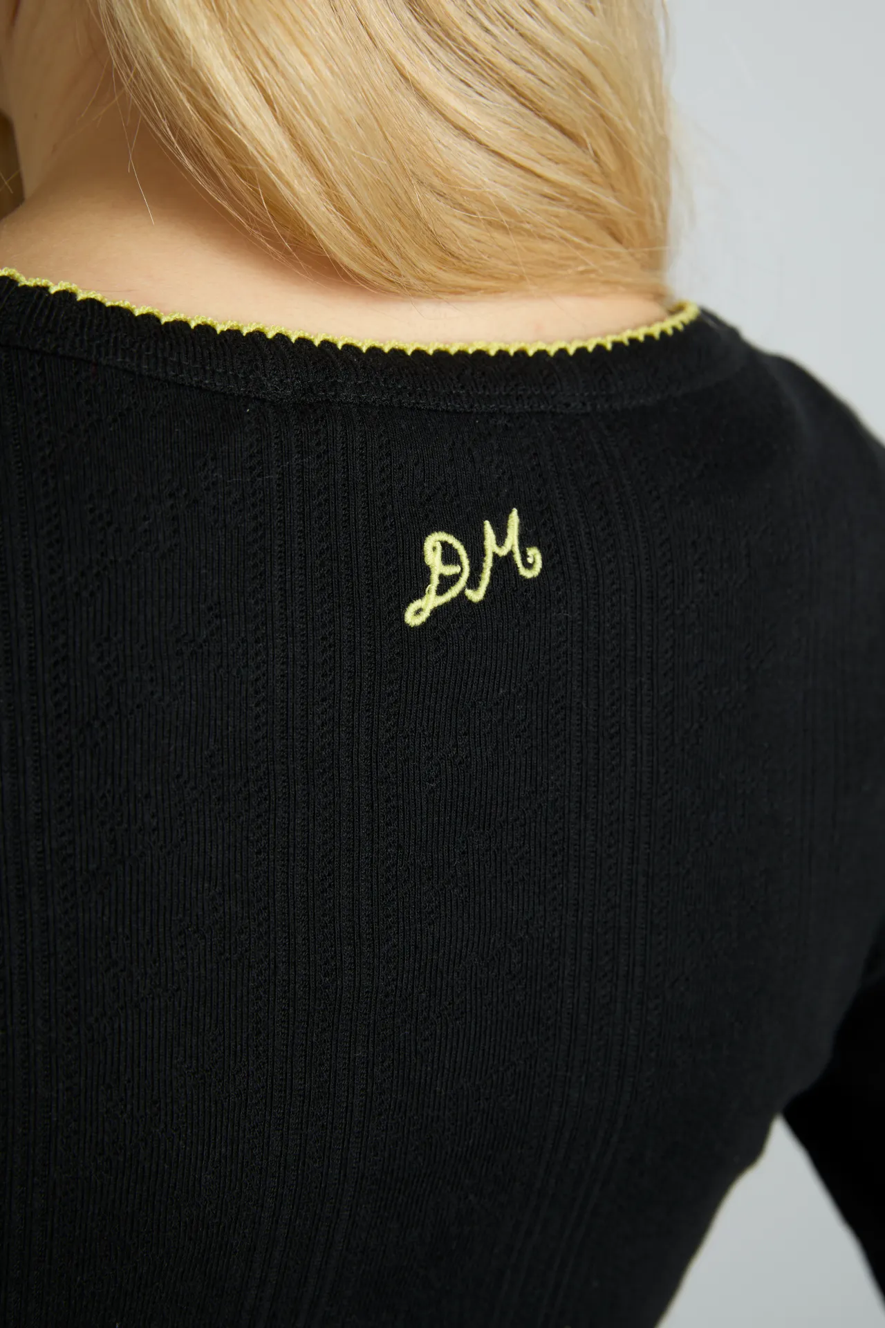 sybil pointelle cardi - black sold by Damson Madder product image thumbnail 4