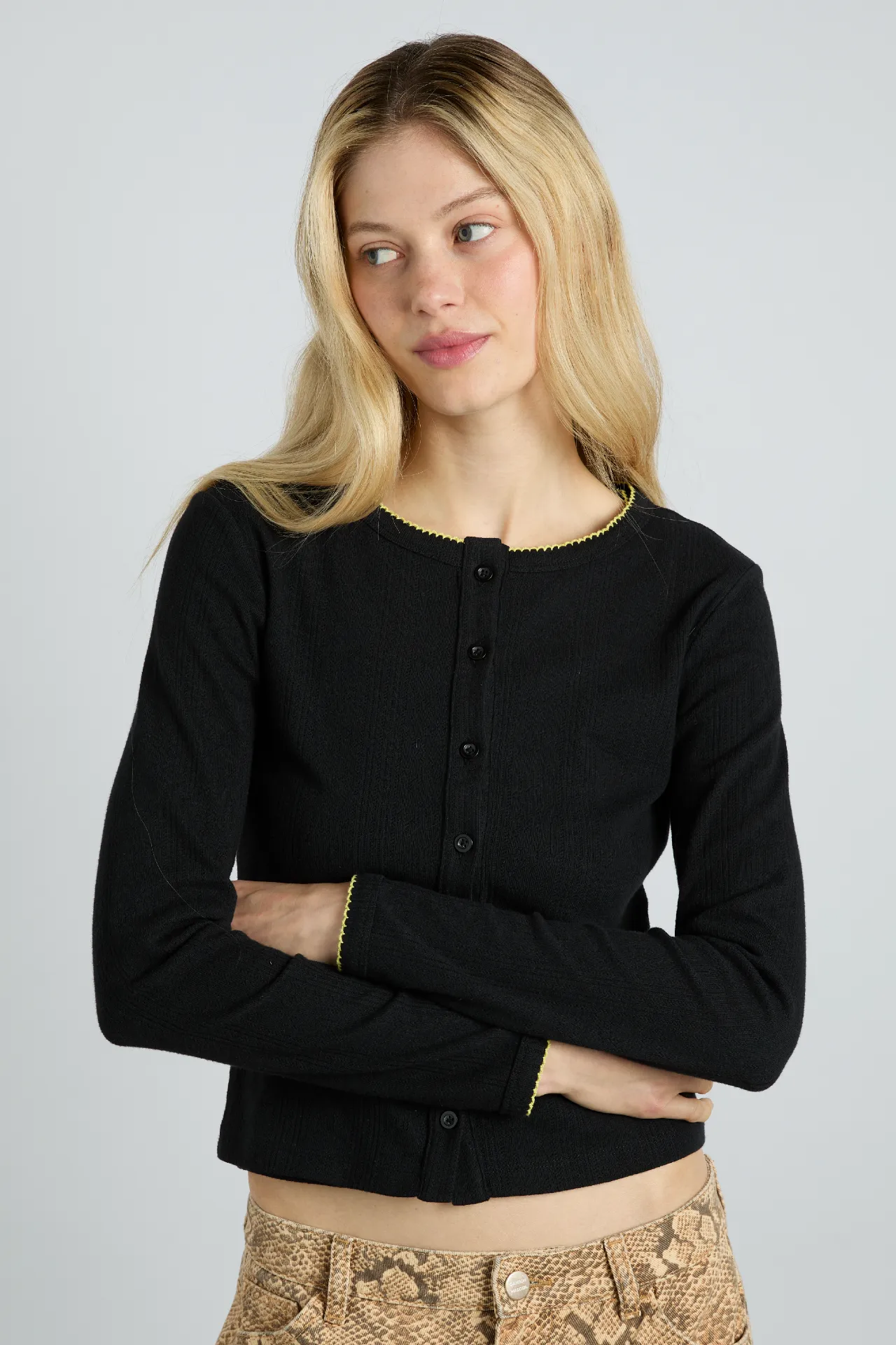 sybil pointelle cardi - black sold by Damson Madder product image thumbnail 2