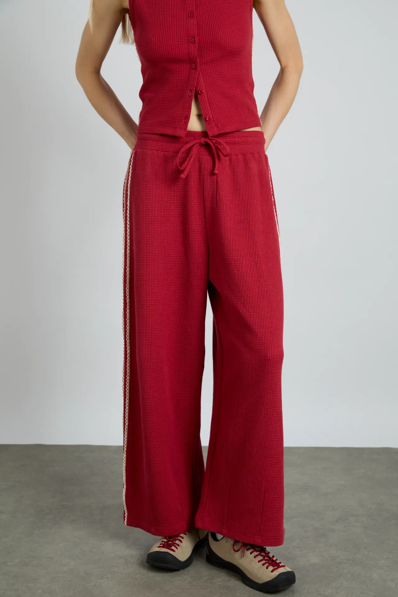 piper waffle jogger - red sold by Damson Madder product image thumbnail 2