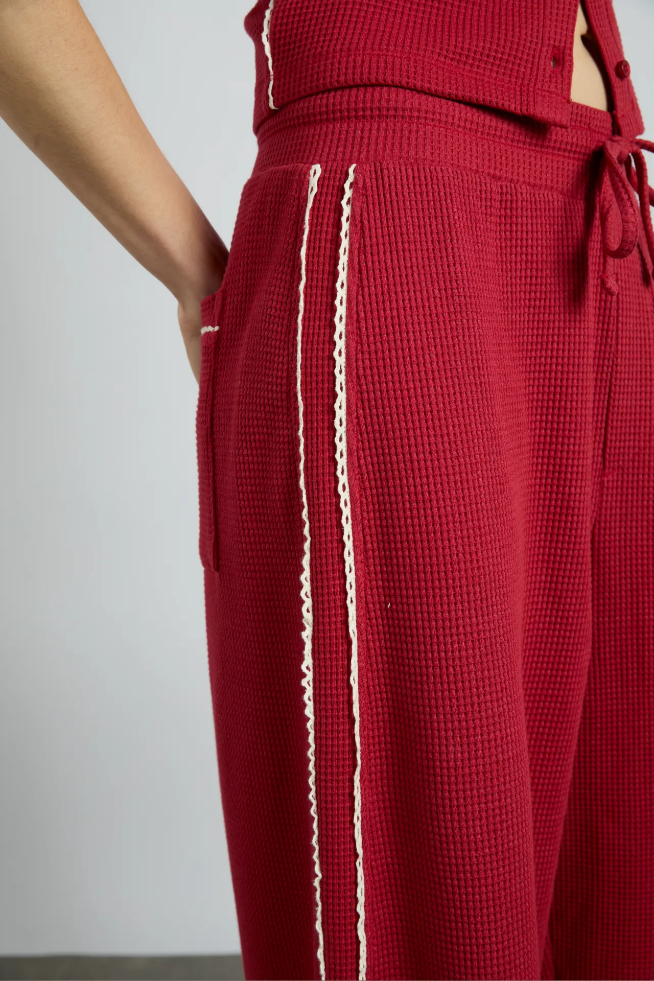 piper waffle jogger - red sold by Damson Madder product image thumbnail 5