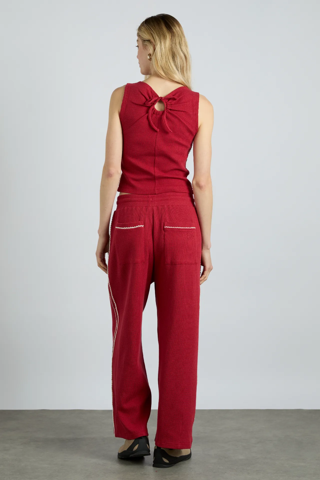 piper waffle jogger - red sold by Damson Madder product image thumbnail 4