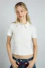 devon pointelle polo tee - white sold by Damson Madder
