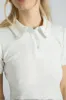 devon pointelle polo tee - white sold by Damson Madder