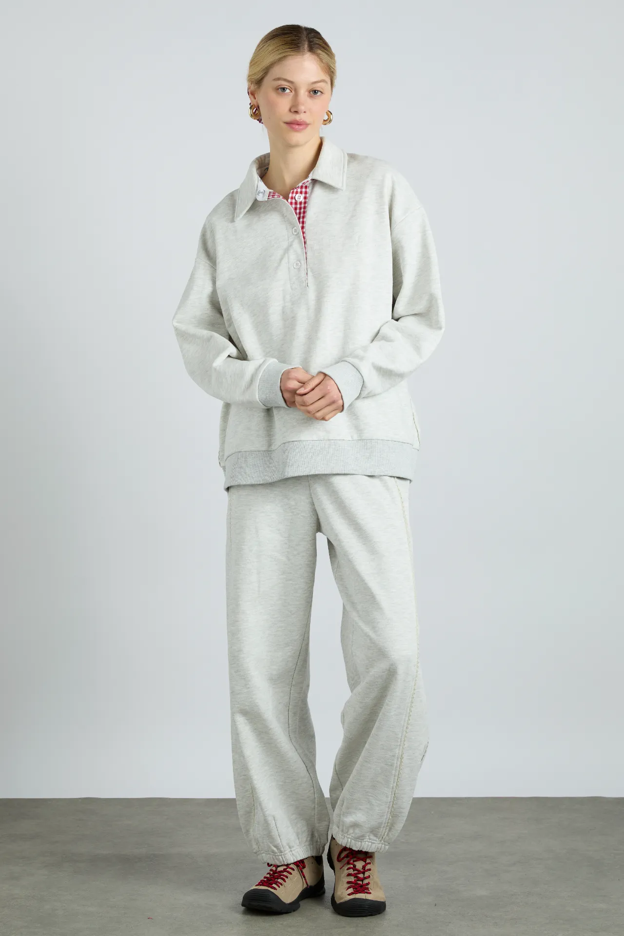 fifi rugby polo - ice grey marl sold by Damson Madder product image thumbnail 2