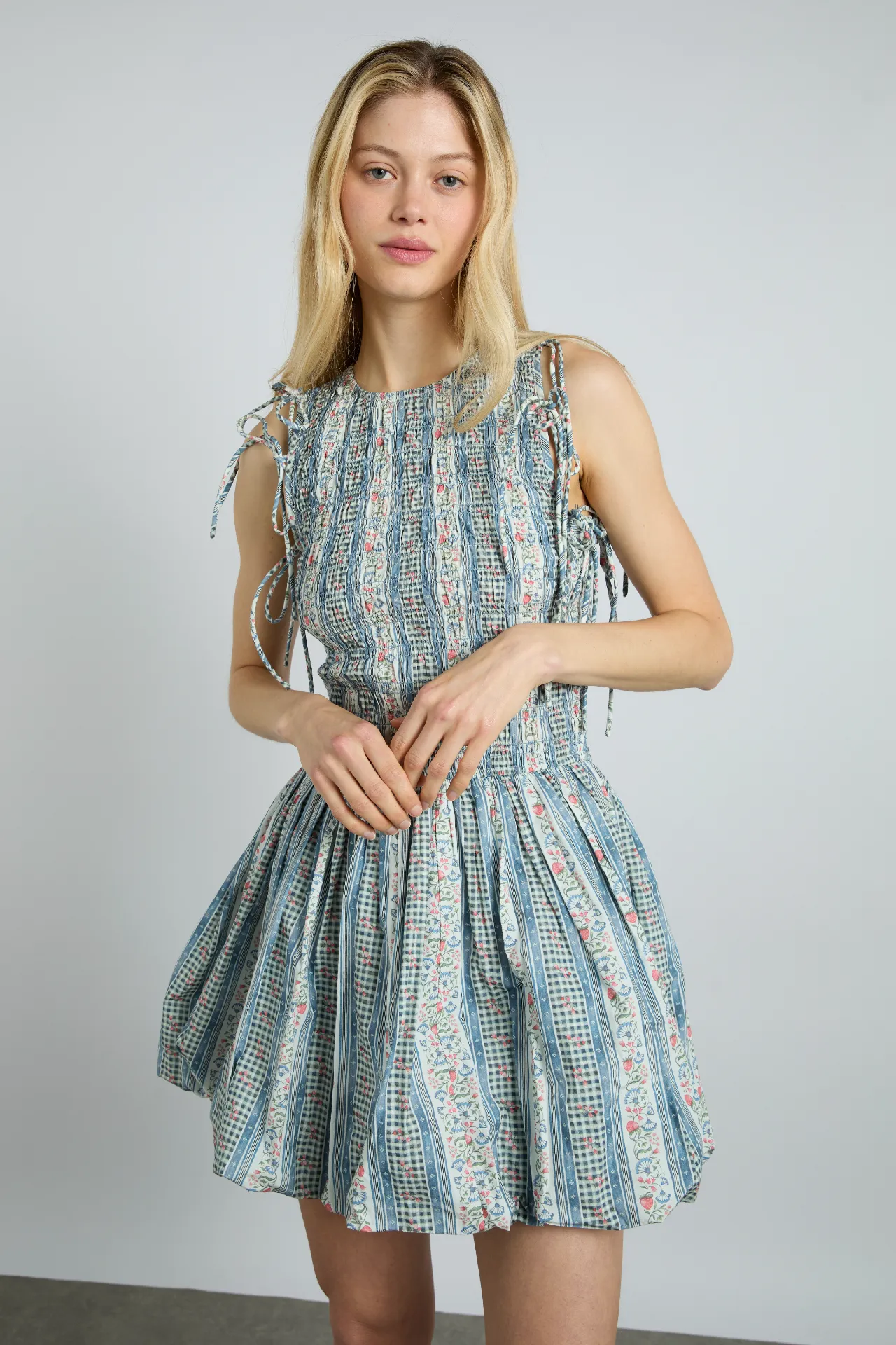 becca bubble mini dress - wallpaper floral sold by Damson Madder product image thumbnail 2