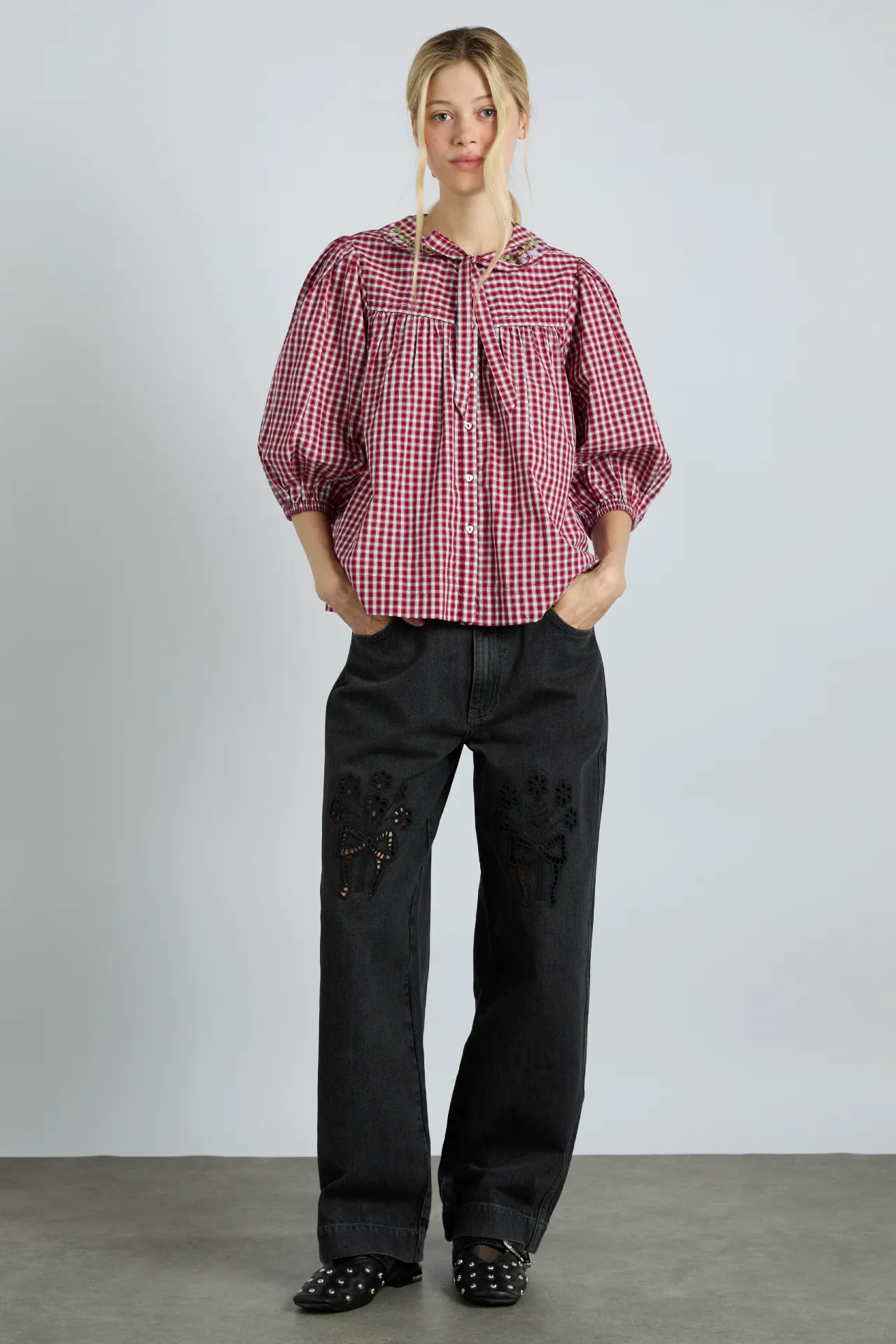 mila blouse - cherry gingham sold by Damson Madder product image thumbnail 4