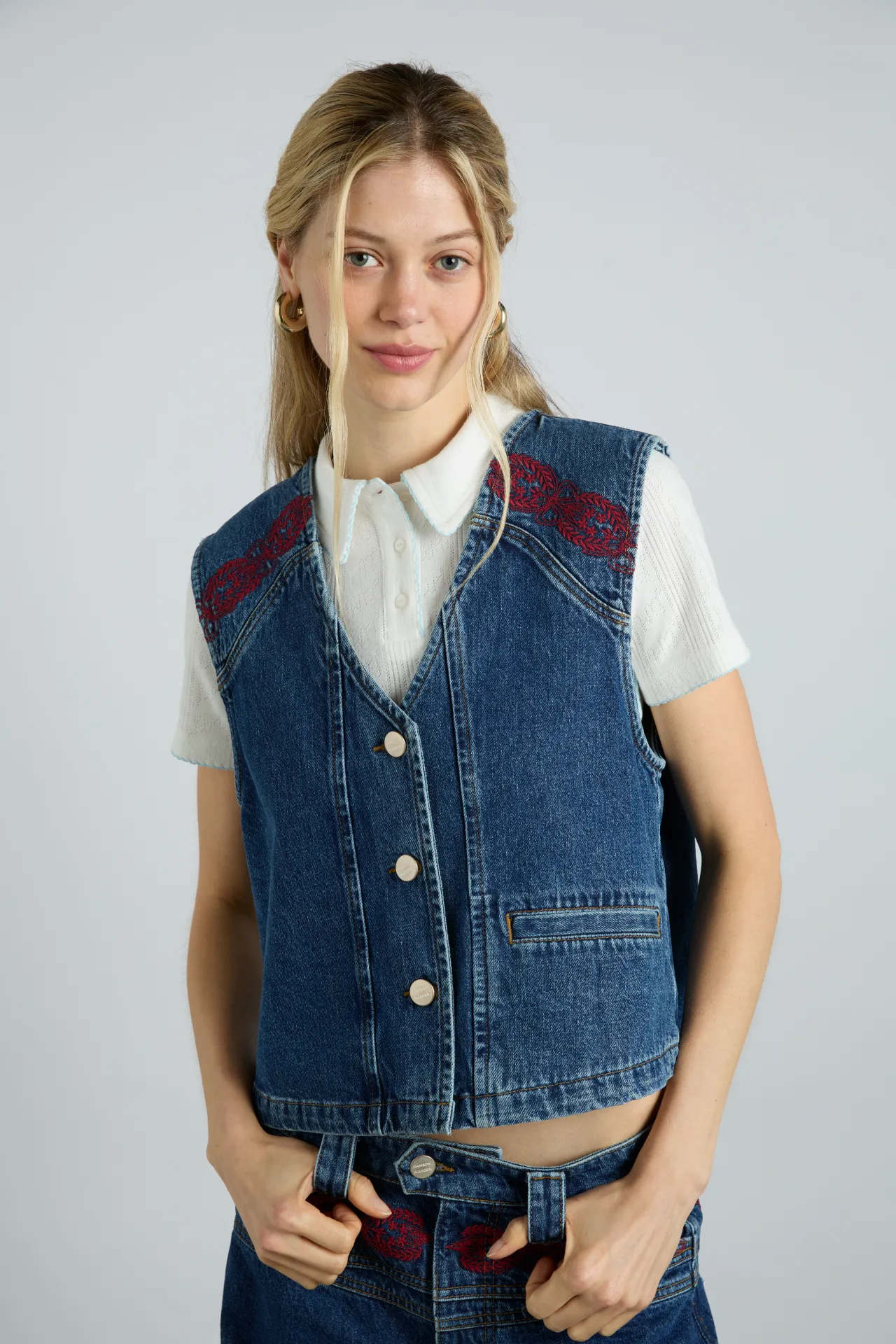 rita vest - texas wash & embroidery sold by Damson Madder product image thumbnail 2