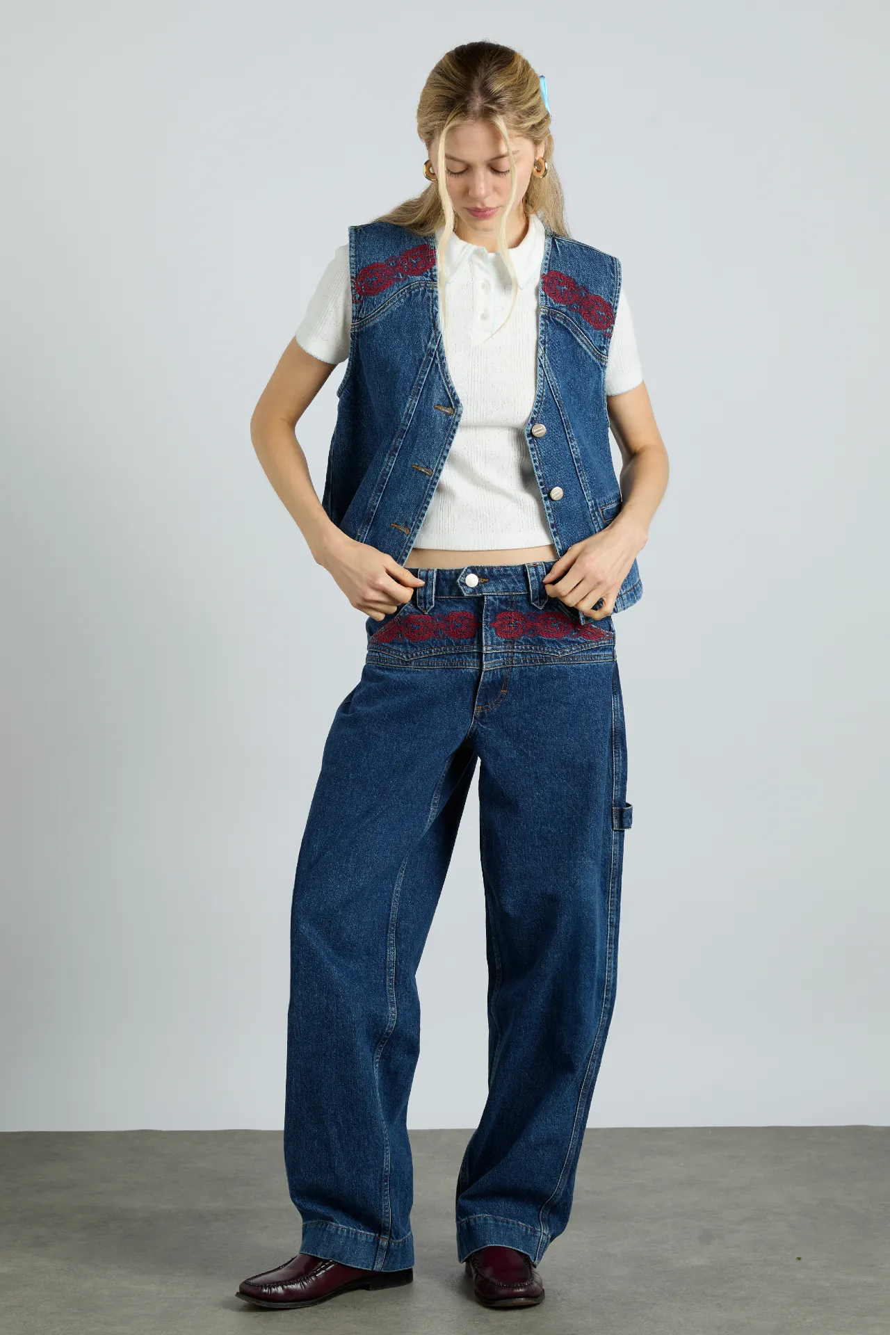 rita vest - texas wash & embroidery sold by Damson Madder product image thumbnail 3