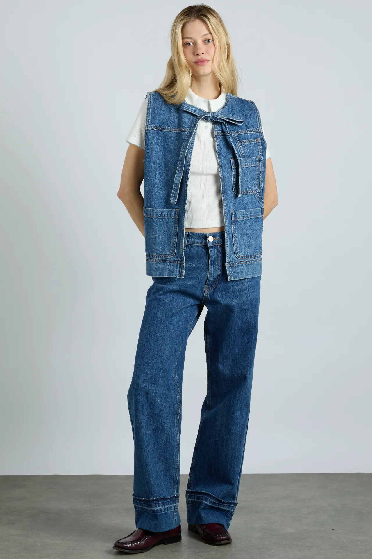 milly gilet - mid wash sold by Damson Madder product image thumbnail 3