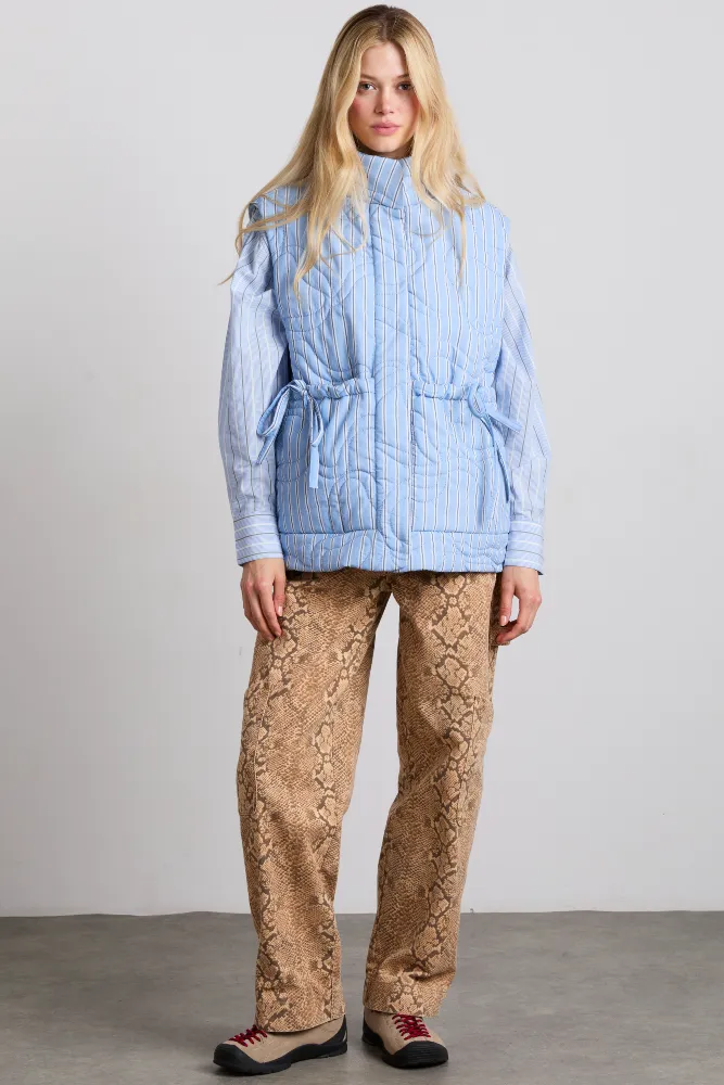 Celeste Quilted Gilet - Blue Stripe sold by Damson Madder product image thumbnail 3