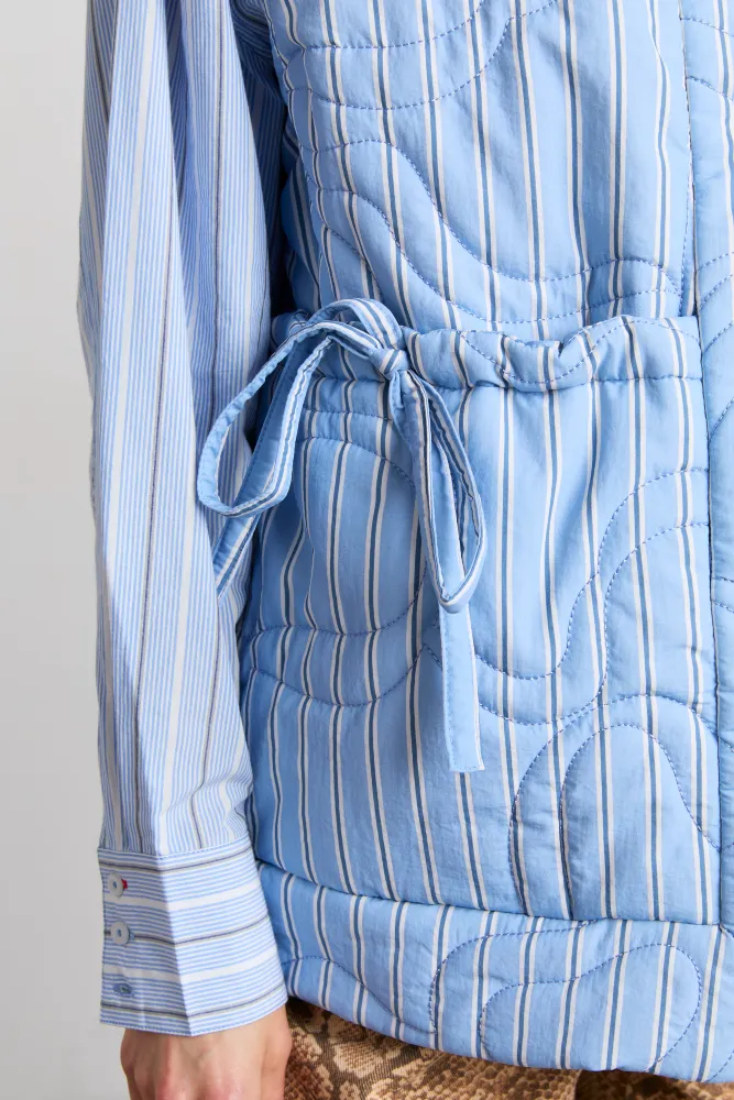 Celeste Quilted Gilet - Blue Stripe sold by Damson Madder product image thumbnail 4