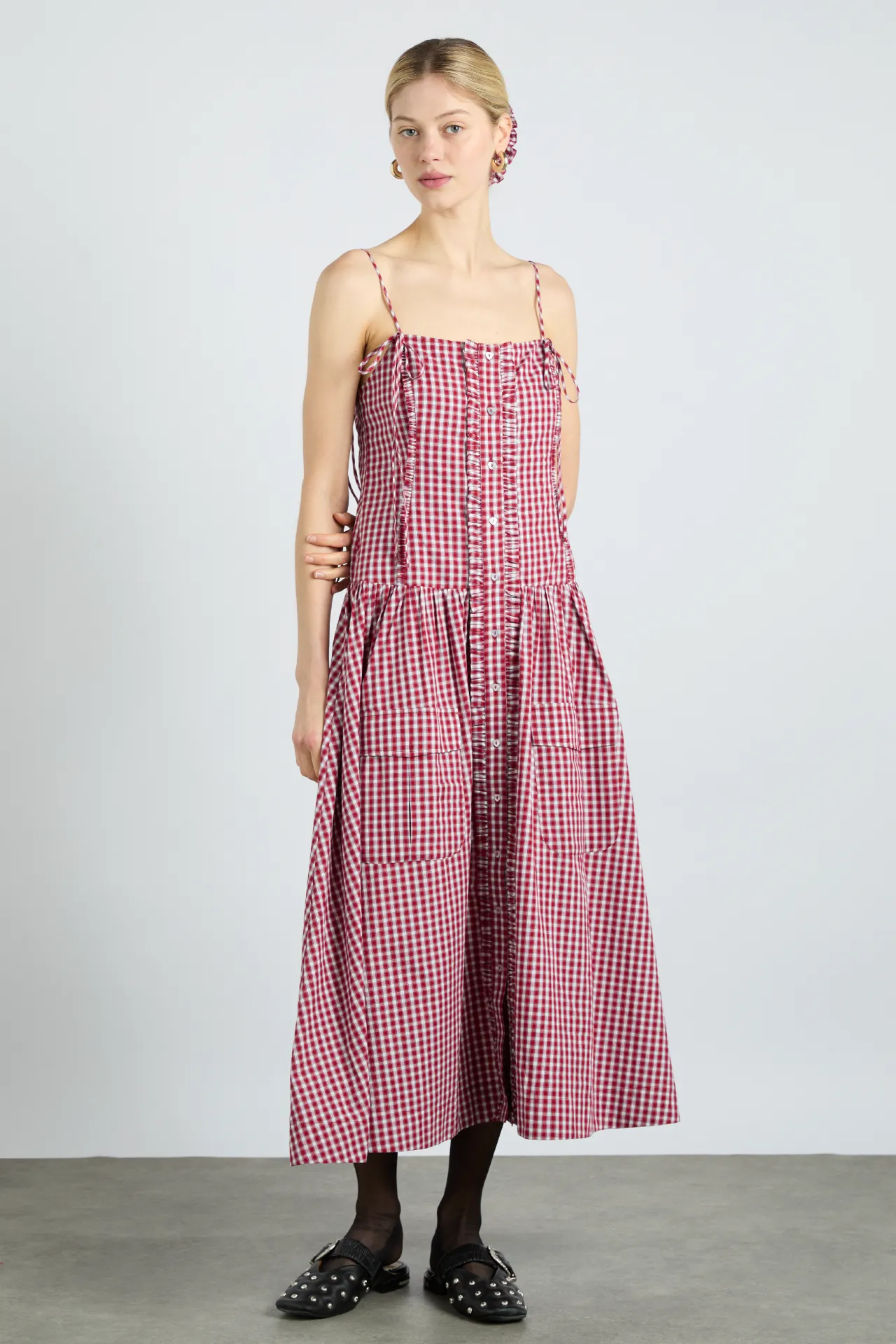 faith midi dress - cherry gingham sold by Damson Madder product image thumbnail 4